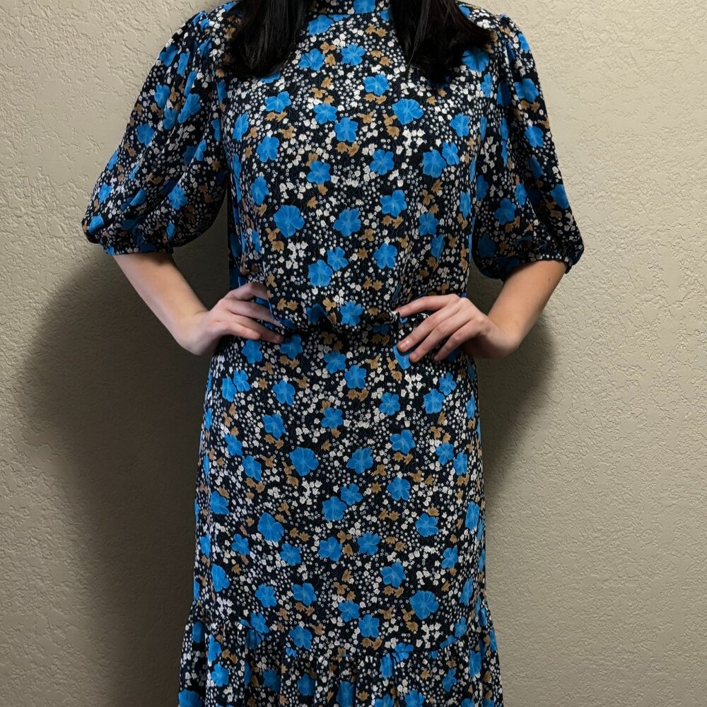 Ann Taylor Size 12 Blue Floral Dress